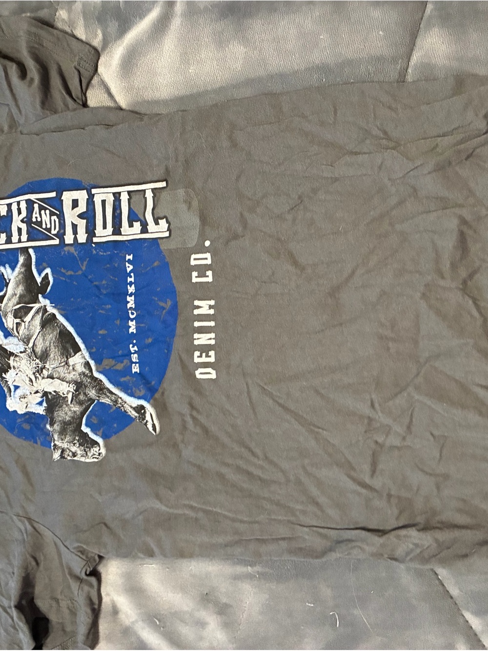 Rock and Roll Cowboy Gray Short-Sleeve Graphic Tee